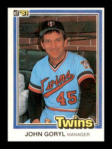 1981 Donruss #527 John Goryl MG NM-MT Minnesota Twins 