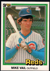 SOLD 90985 1981 Donruss #554a Mike Vail NM-MT Cincinnati Reds 