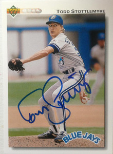 SOLD 2458 Todd Stottlemyre Autographed 1992 Upper Deck #371