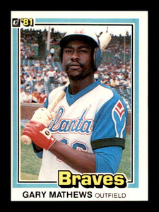 SOLD 90723 1981 Donruss #306a Gary Matthews ERR NM-MT Atlanta Braves 