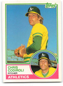 1983 Topps Traded #20T Chris Codiroli VG RC Rookie Oakland Athletics 