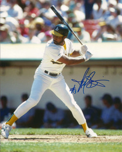 Harold Baines Autographed A's 8 x 10 Photo 