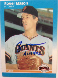 SOLD 2554 Roger Mason Autographed 1987 Fleer #280