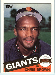 SOLD 95536 1985 Topps Traded #10T Chris Brown NM-MT RC Rookie San Francisco Giants 