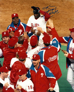 SOLD 158 Kim Batiste Autographed Phillies 8 x 10 Photo 2
