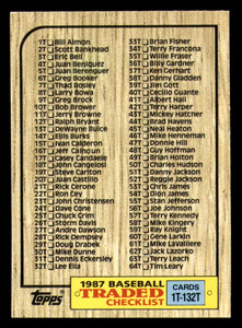 1987 Topps Traded #132T Checklist 1T-132T NM-MT 