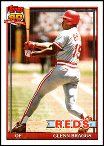 1991 Topps #444 Glenn Braggs VG Cincinnati Reds 