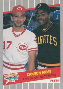 1989 Fleer #637 Chris Sabo/Bobby Bonilla Cannon Arms UER VG Cincinnati Reds/Pittsburgh Pirates 