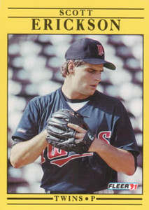 1991 Fleer #608 Scott Erickson VG Minnesota Twins 