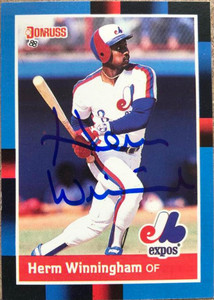 Herm Winningham Autographed 1988 Donruss #581
