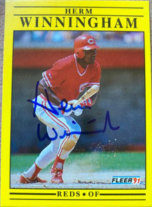 Herm Winningham Autographed 1991 Fleer #82
