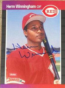 Herm Winningham Autographed 1989 Donruss #435