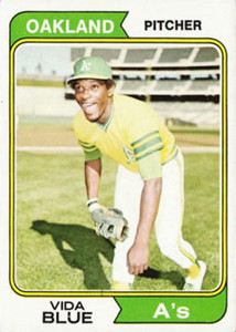 SOLD 98513 1974 Topps #290 Vida Blue VG Oakland Athletics 