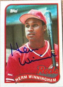 Herm Winningham Autographed 1989 Topps #366