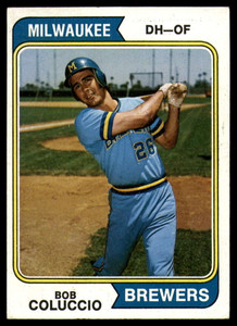 1974 Topps #124 Bob Coluccio VG RC Rookie Milwaukee Brewers 