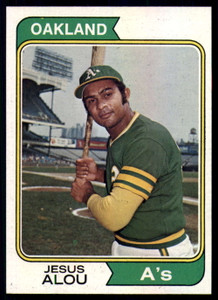 1974 Topps #654a Jesus Alou ERR No Position VG Oakland Athletics 