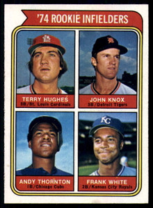 SOLD 98832 1974 Topps #604 Terry Hughes/John Knox/Andre Thornton/Frank White Rookie Infielders VG RC Rookie St. Louis Cardinals/Det