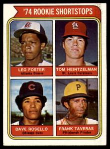 1974 Topps #607 Leo Foster/Tom Heintzelman/Dave Rosello/Frank Taveras Rookie Shortstops VG RC Rookie Atlanta Braves/St. 