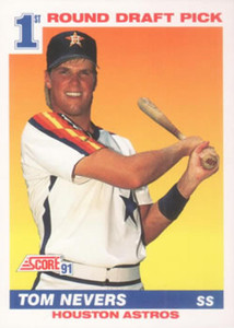 1991 Score #387 Tom Nevers VG RC Rookie Houston Astros 