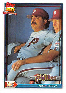 1991 Topps #141 Nick Leyva MG VG Philadelphia Phillies 