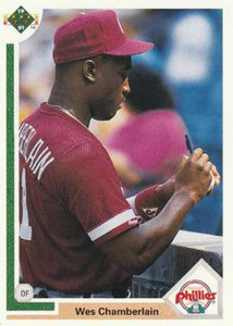 1991 Upper Deck #626 Wes Chamberlain VG RC Rookie Philadelphia Phillies 