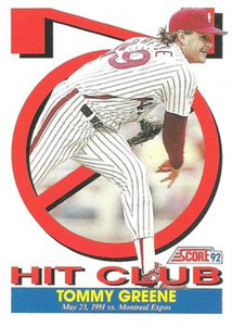 1992 Score #426 Tommy Greene VG  Philadelphia Phillies 