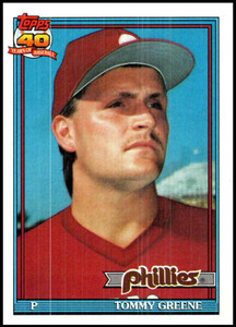 SOLD 36662 1991 Topps #486 Tommy Greene VG Philadelphia Phillies 