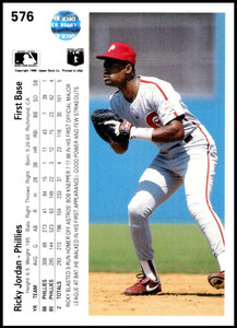 1990 Upper Deck #576 Ricky Jordan VG Philadelphia Phillies 