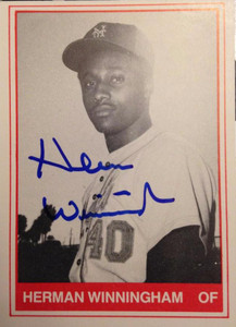Herm Winningham Autographed 1982 TCMA #3 Lynchburg Mets