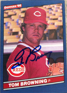 Tom Browning Autographed 1986 Donruss #384