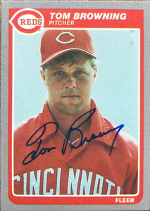 Tom Browning Autographed 1985 Fleer Update #U-12 Rookie Card