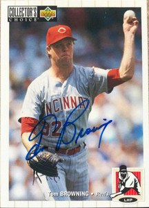 Tom Browning Autographed 1994 Collectors Choice #439