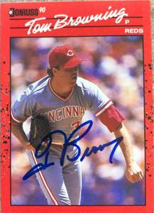 Tom Browning Autographed 1990 Donruss #308