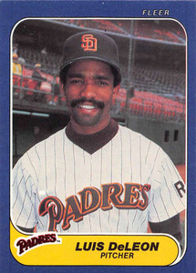 1986 Fleer #318 Luis DeLeon VG San Diego Padres 
