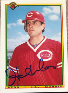 Hal Morris Autographed 1990 Bowman Tiffany #57