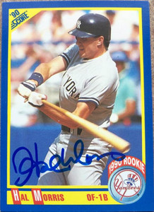 Hal Morris autographed baseball card (New York Yankees) 1990 Donruss #514