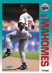 1992 Donruss Rated Rookie Pat Mahomes MLB Rookie Card #403 Minnesota Twins