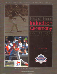 SOLD 2946 Ozzie Smith 2002 Baseball Hall of Fame Induction Day Program Stamped and Canceled SOLD 2946 Ozzie Smith 2002 Baseball Hall of Fame Induction Day Program Stamped and Canceled