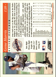 1994 Score #138 Gene Harris VG San Diego Padres 