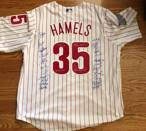SOLD 2995 2008 World Series Champion Phillies Team Signed Cole Hamels Jersey 28 Autographs SOLD 2995 2008 World Series Champion Phillies Team Signed Cole Hamels Jersey 28 Autographs