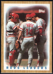 1987 Topps #281 Pete Rose/Bill Gullickson/Bo Diaz Reds Leaders NM-MT Cincinnati Reds 
