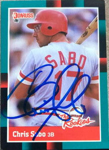 SOLD 3024 Chris Sabo Autographed 1988 Fleer Update #U-87 Rookie Card