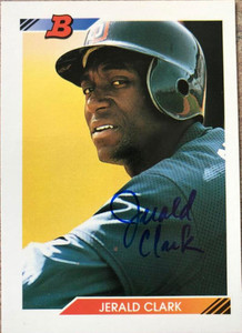 Jerald Clark Autographed 1992 Bowman #323 Jerald Clark Autographed 1992 Bowman #323