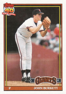 1991 Topps #447 John Burkett VG San Francisco Giants 