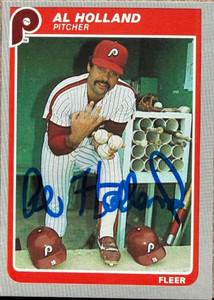 Al Holland Autographed 1985 Fleer #254 Philadelphia Phillies Card 