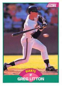 1989 Score Rookie/Traded #86T Greg Litton VG RC Rookie San Francisco Giants 