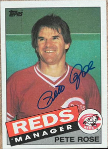 SOLD 3102 Pete Rose Autographed 1985 Topps #547