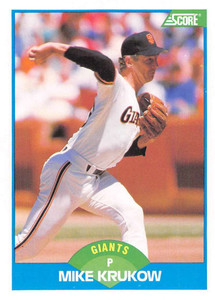 1989 Score #190 Mike Krukow VG San Francisco Giants 