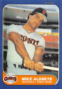 1986 Fleer Update #U-1 Mike Aldrete VG RC Rookie San Francisco Giants 