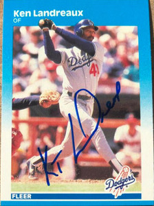 Ken Landreaux Autographed 1987 Fleer #444